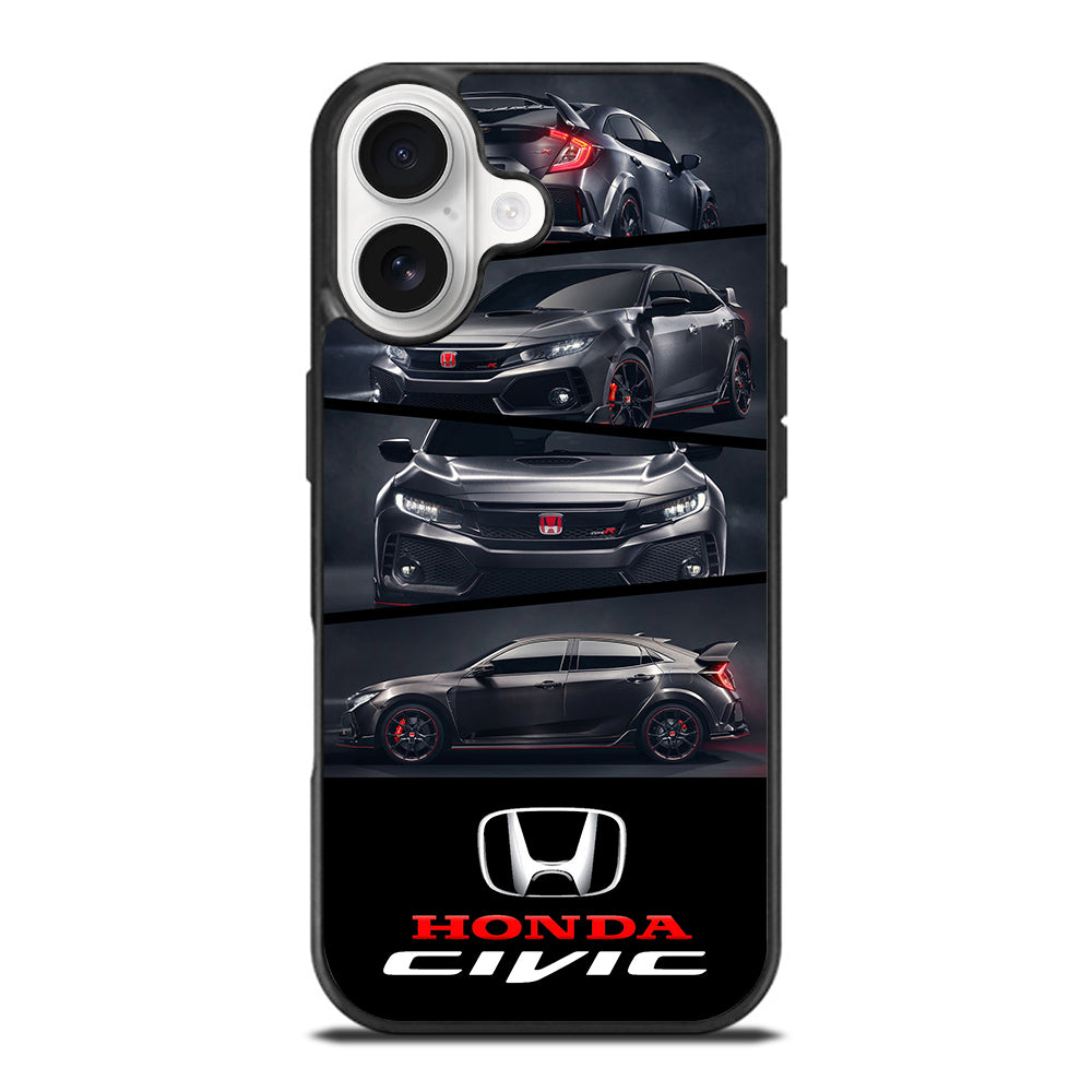 HONDA CIVIC BLACK CAR iPhone 17 Case Cover