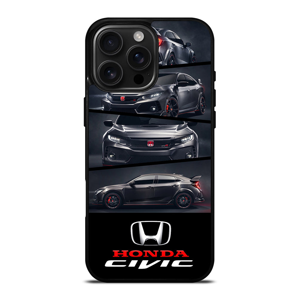 HONDA CIVIC BLACK CAR iPhone 16 Pro Max Case Cover