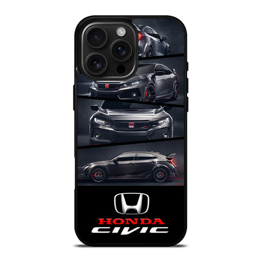 HONDA CIVIC BLACK CAR iPhone 16 Pro Max Case Cover