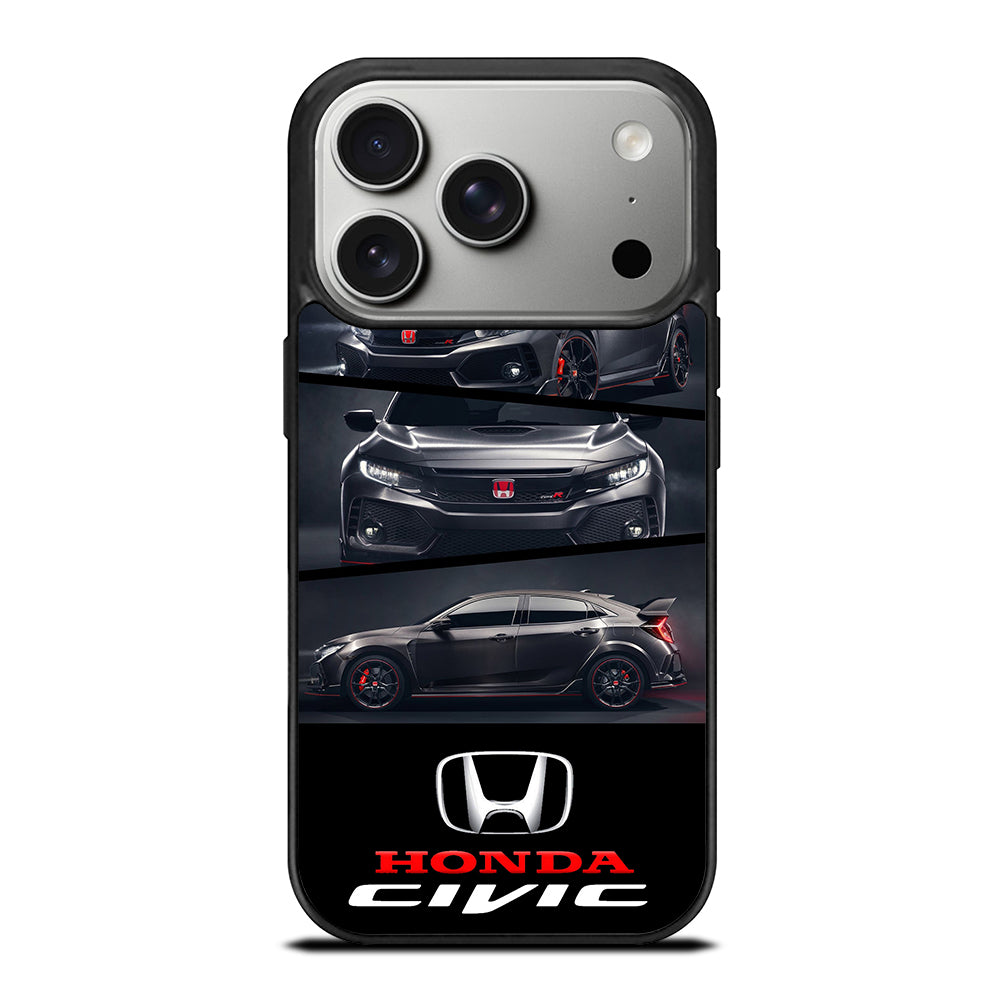 HONDA CIVIC BLACK CAR iPhone 17 Pro Case Cover