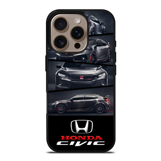 HONDA CIVIC BLACK CAR iPhone 16 Pro Case Cover