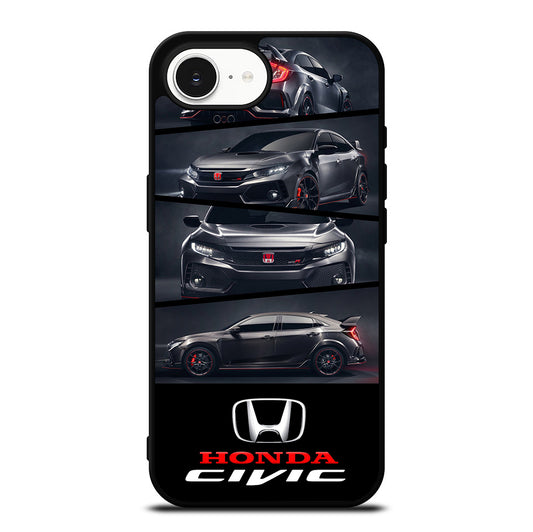 HONDA CIVIC BLACK CAR iPhone 16e Case Cover