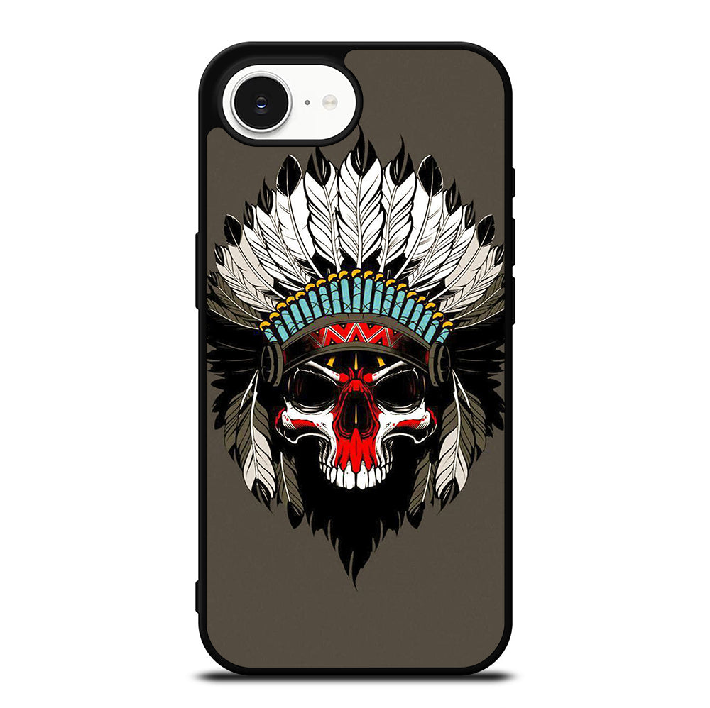 INDIAN FEATHER SKULL ART iPhone 16e Case Cover