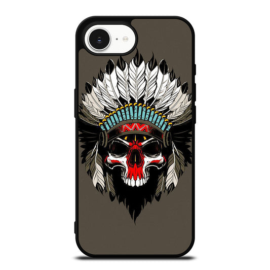 INDIAN FEATHER SKULL ART iPhone 16e Case Cover