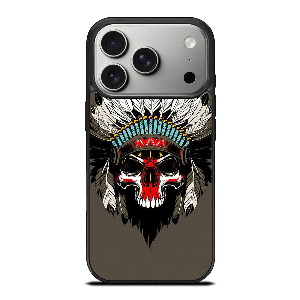 INDIAN FEATHER SKULL ART iPhone 17 Pro Case Cover