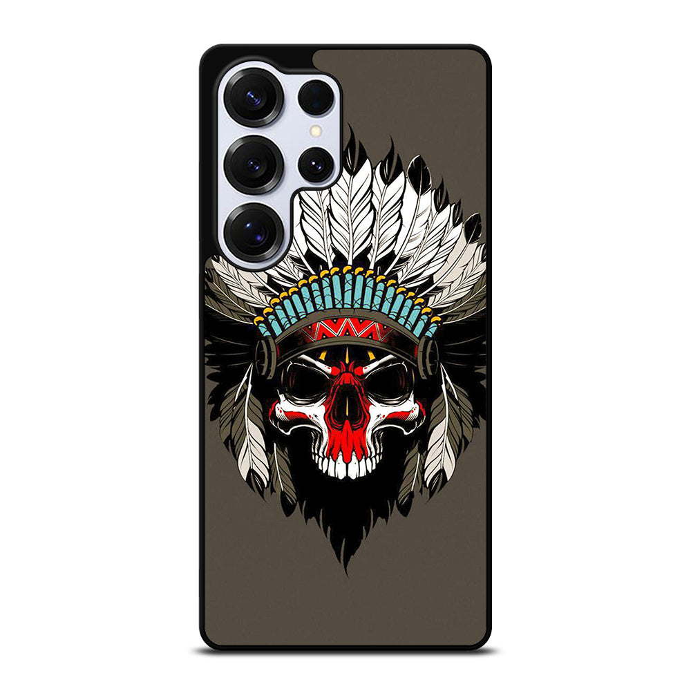 INDIAN FEATHER SKULL ART Samsung Galaxy S25 Ultra Case Cover