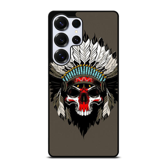 INDIAN FEATHER SKULL ART Samsung Galaxy S25 Ultra Case Cover