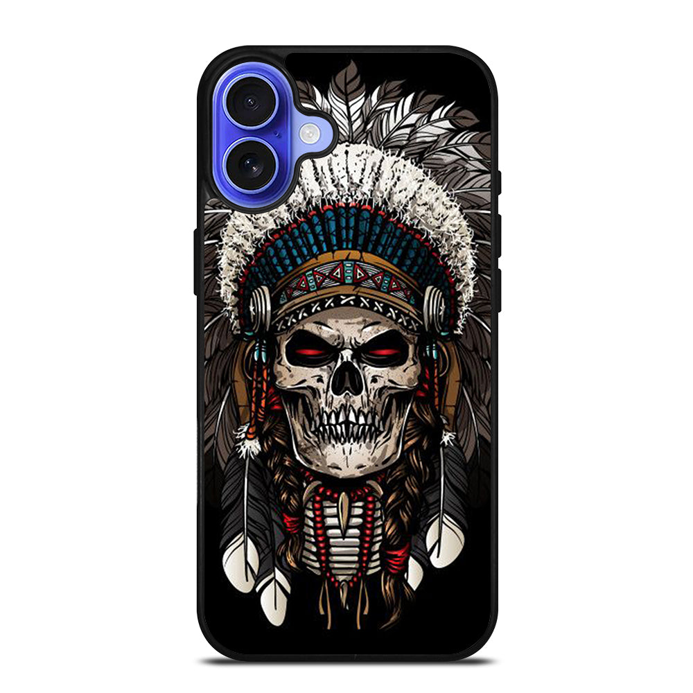 INDIAN FEATHER SKULL ART 2 iPhone 16 Case Cover