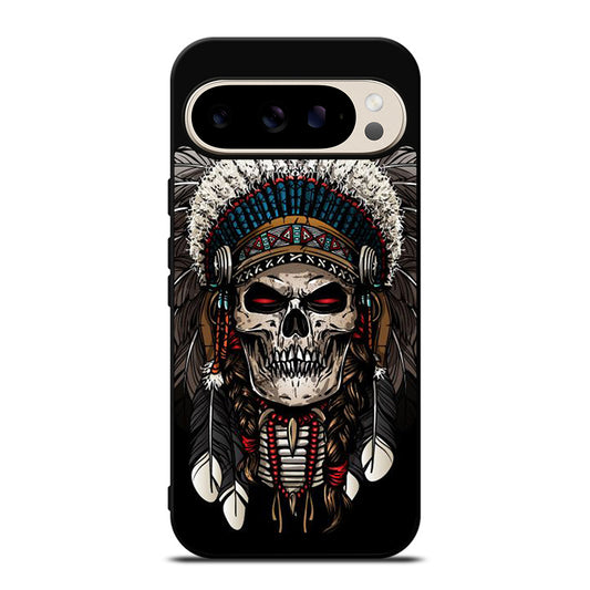 INDIAN FEATHER SKULL ART 2 Google Pixel 9 Pro Case Cover