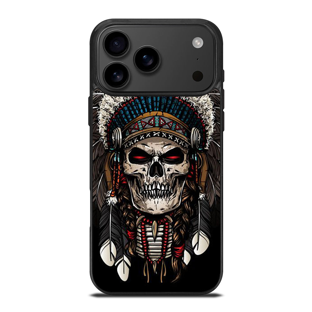INDIAN FEATHER SKULL ART 2 iPhone 17 Pro Max Case Cover