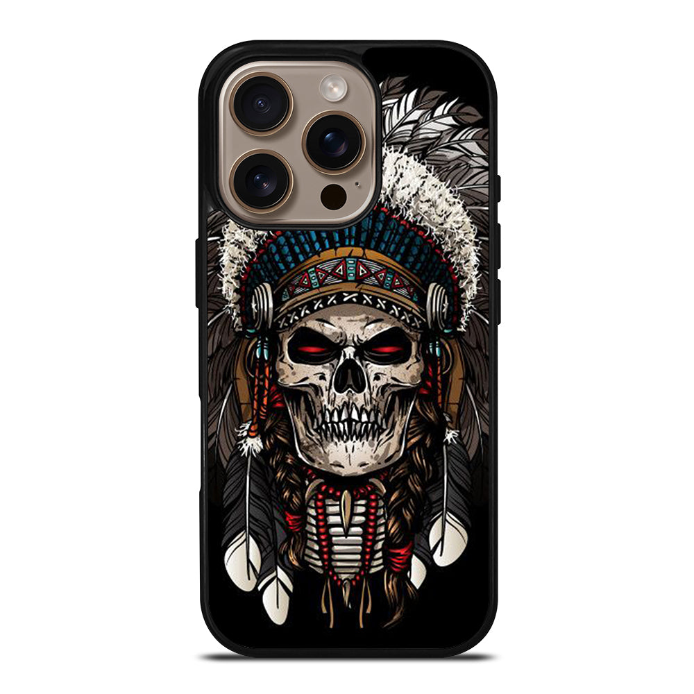 INDIAN FEATHER SKULL ART 2 iPhone 16 Pro Case Cover