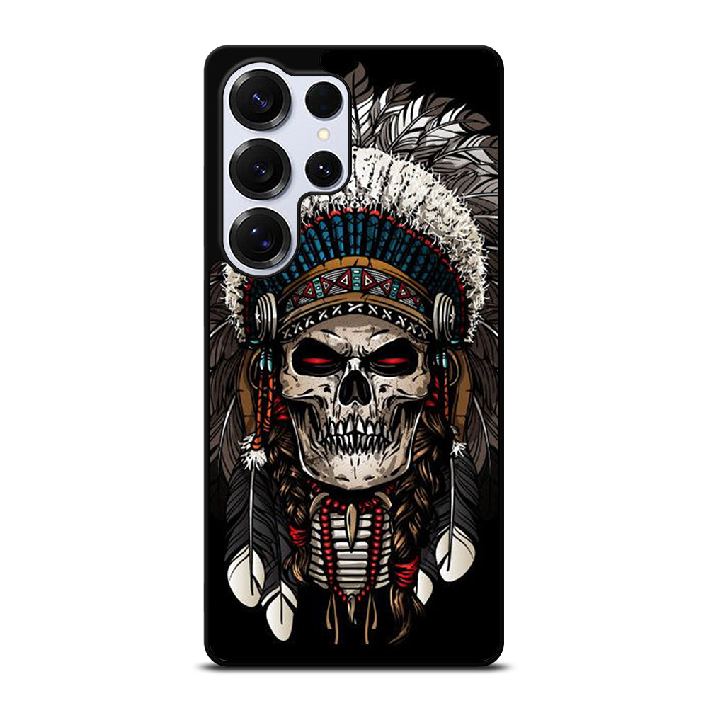 INDIAN FEATHER SKULL ART 2 Samsung Galaxy S25 Ultra Case Cover