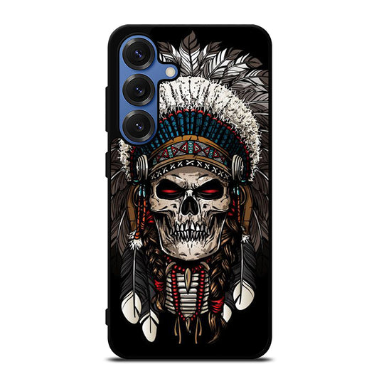 INDIAN FEATHER SKULL ART 2 Samsung Galaxy S25 Case Cover