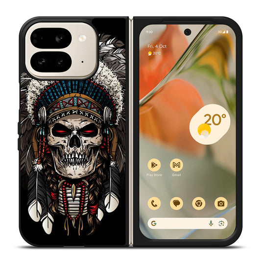 INDIAN FEATHER SKULL ART 2 Google Pixel 9 Pro Fold Case Cover