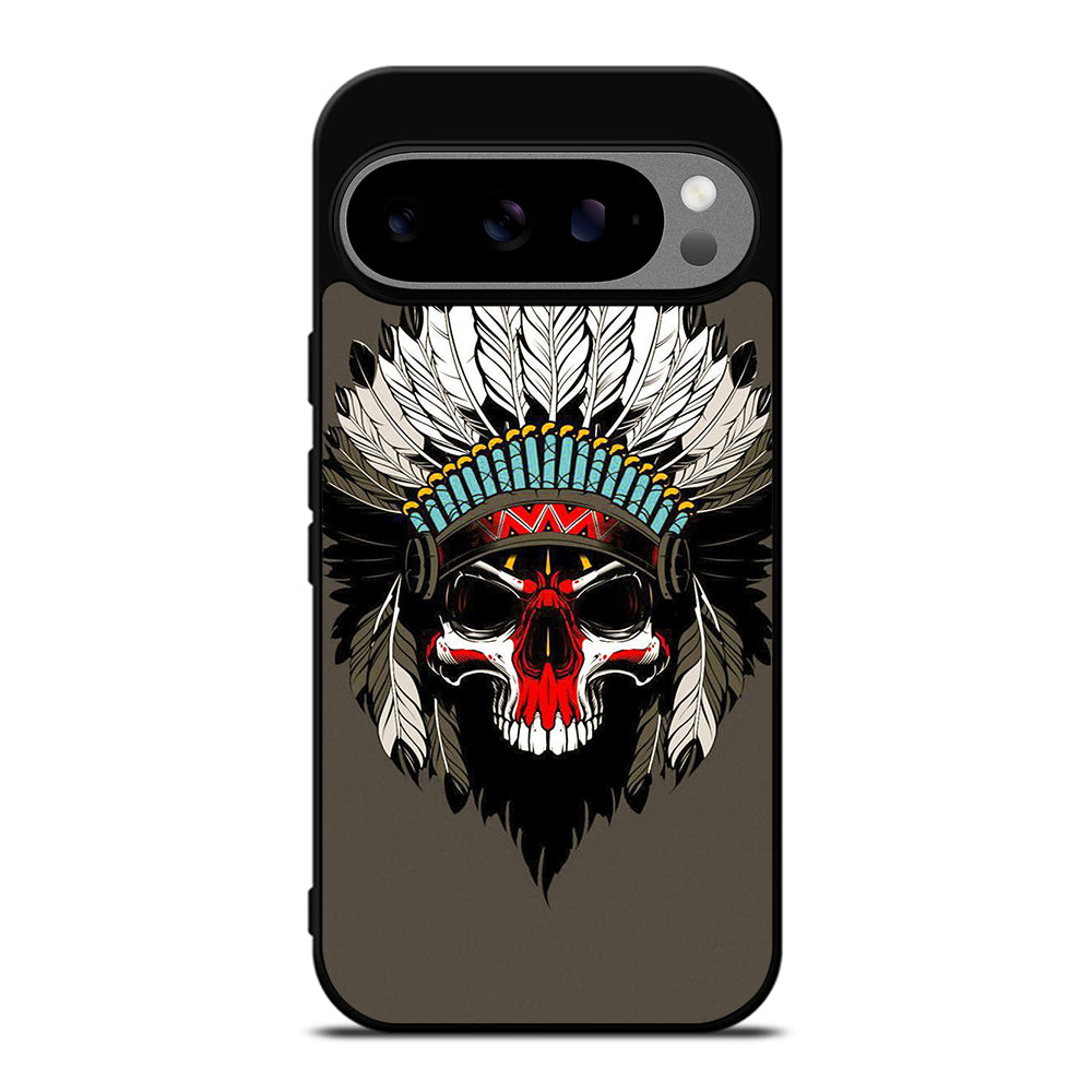 INDIAN FEATHER SKULL ART Google Pixel 9 Pro XL Case Cover