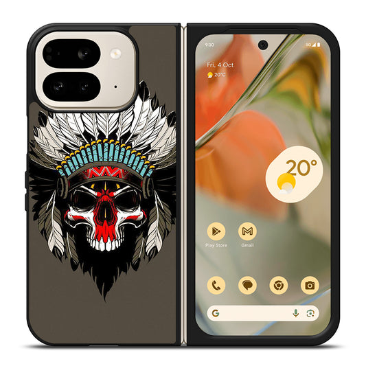 INDIAN FEATHER SKULL ART Google Pixel 9 Pro Fold Case Cover