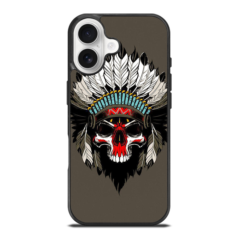INDIAN FEATHER SKULL ART iPhone 17 Case Cover