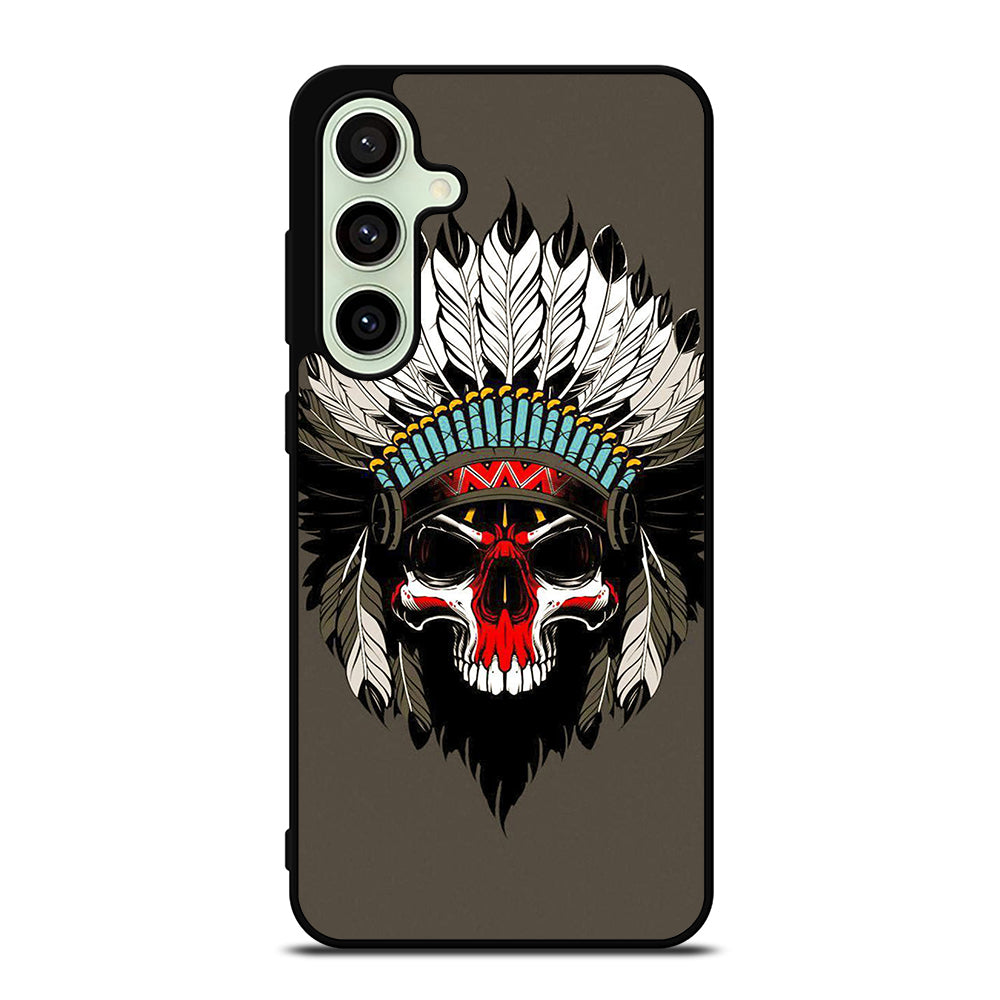 INDIAN FEATHER SKULL ART Samsung Galaxy S24 FE Case Cover