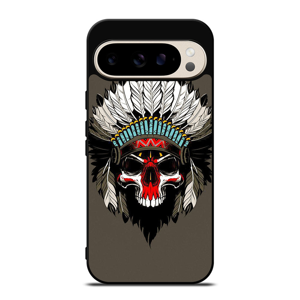 INDIAN FEATHER SKULL ART Google Pixel 9 Pro Case Cover