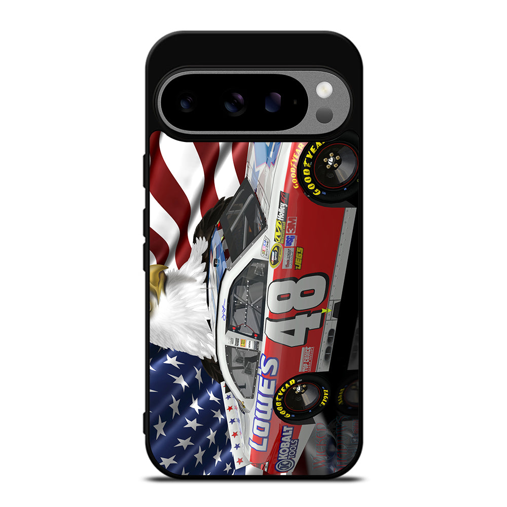 JIMMIE JOHNSON NASCAR AMERICAN FLAG Google Pixel 9 Pro XL Case Cover