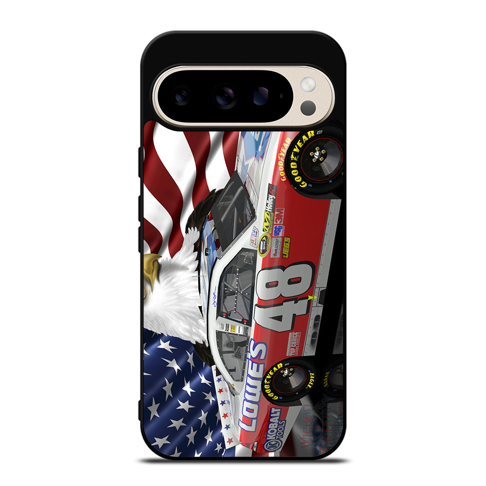 JIMMIE JOHNSON NASCAR AMERICAN FLAG Google Pixel 9 Pro Case Cover