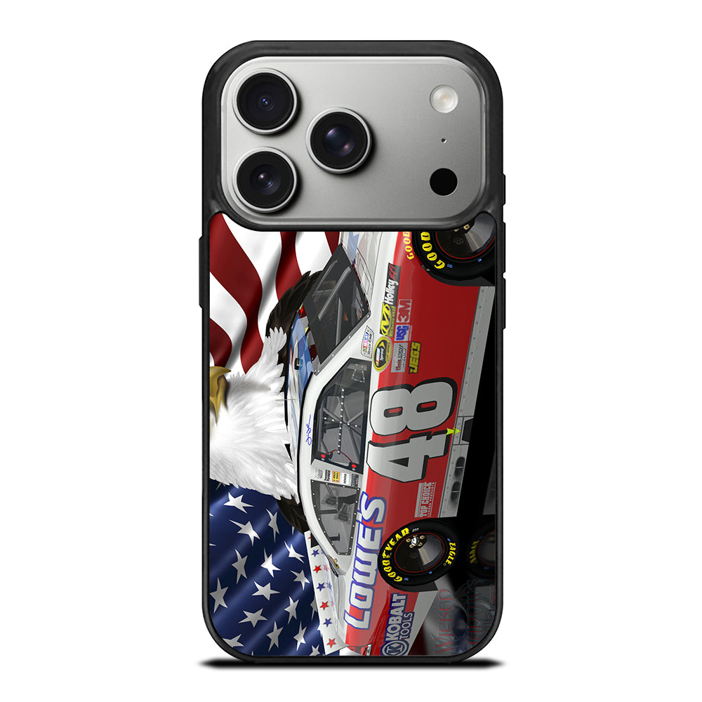 JIMMIE JOHNSON NASCAR AMERICAN FLAG iPhone 17 Pro Case Cover