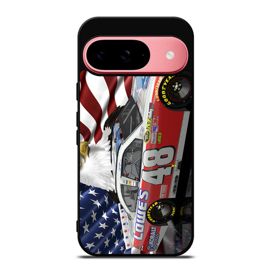 JIMMIE JOHNSON NASCAR AMERICAN FLAG Google Pixel 9 Case Cover