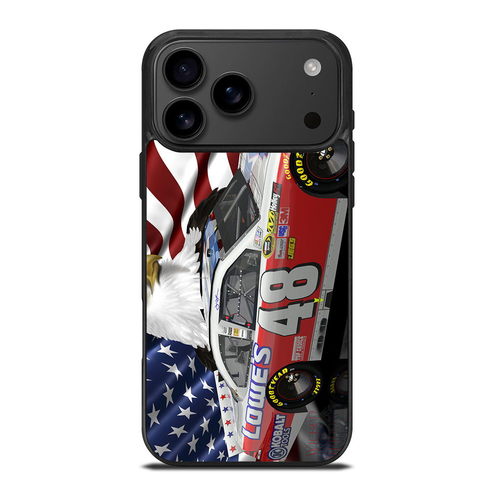 JIMMIE JOHNSON NASCAR AMERICAN FLAG iPhone 17 Pro Max Case Cover