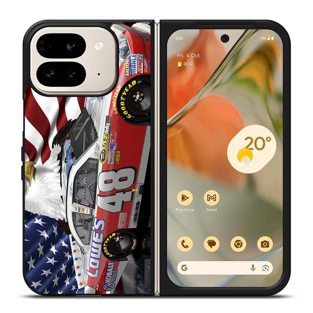 JIMMIE JOHNSON NASCAR AMERICAN FLAG Google Pixel 9 Pro Fold Case Cover