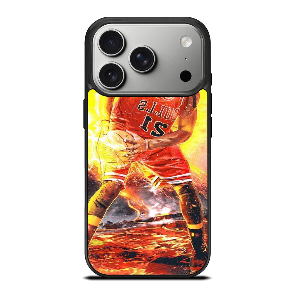 JIMMY BUTLER FLAME CHICAGO BULLS iPhone 17 Pro Case Cover