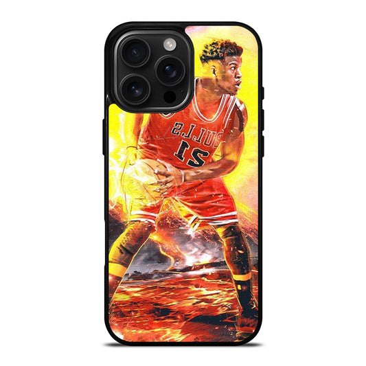 JIMMY BUTLER FLAME CHICAGO BULLS iPhone 16 Pro Max Case Cover