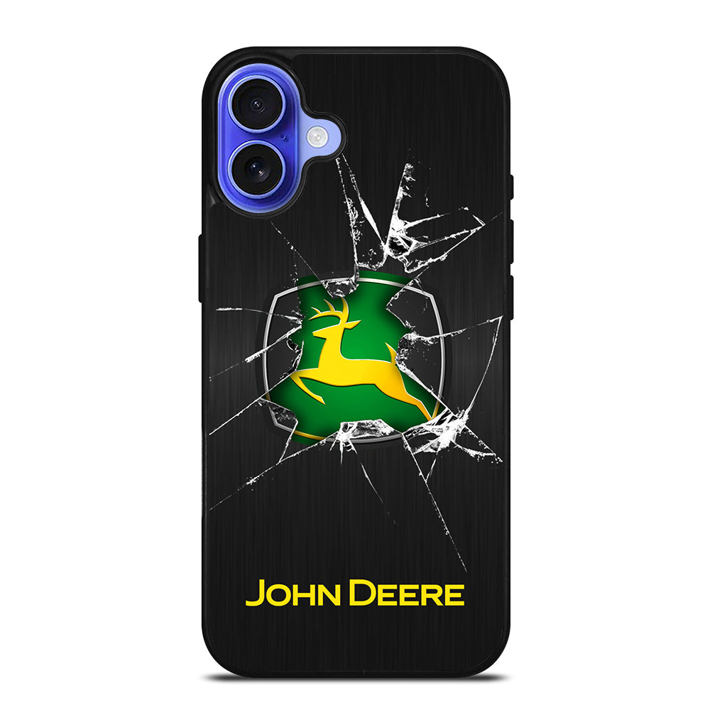 JOHN DEERE CRACKED GLASS LOGO iPhone 16 Case Cover