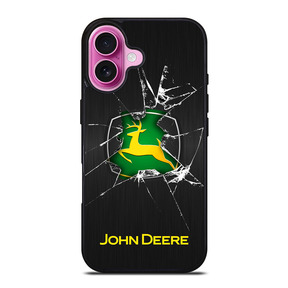 JOHN DEERE CRACKED GLASS LOGO iPhone 16 Plus Case Cover