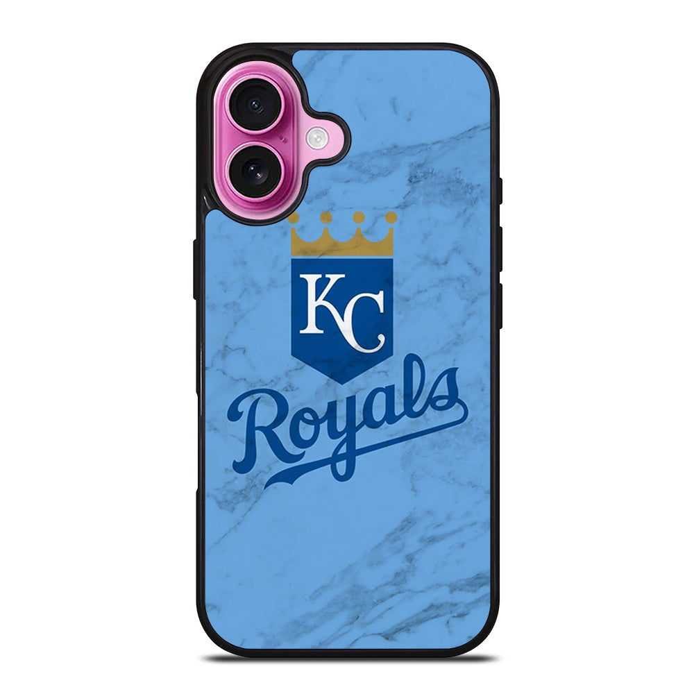 KANSAS CITY ROYALS MARBLE LOGO iPhone 16 Plus Case Cover
