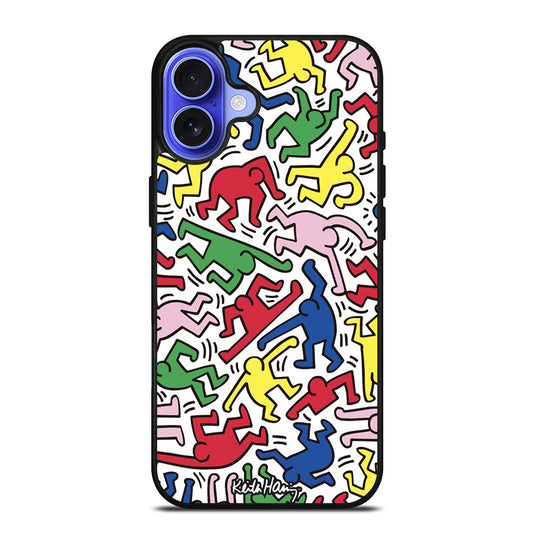 KEITH HARING ART PATTERN iPhone 16 Case Cover