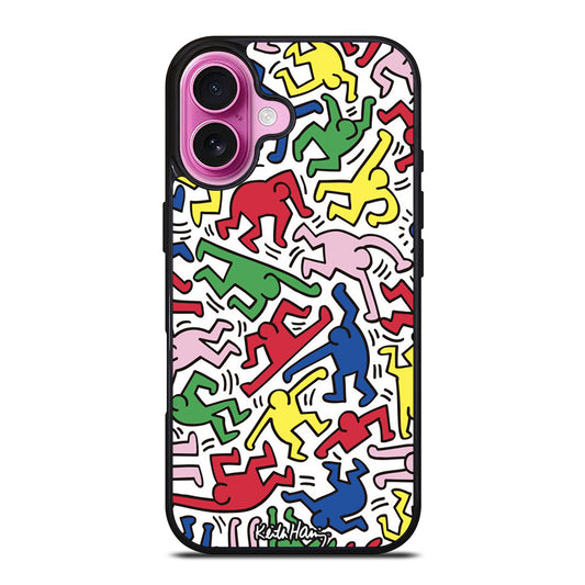 KEITH HARING ART PATTERN iPhone 16 Plus Case Cover