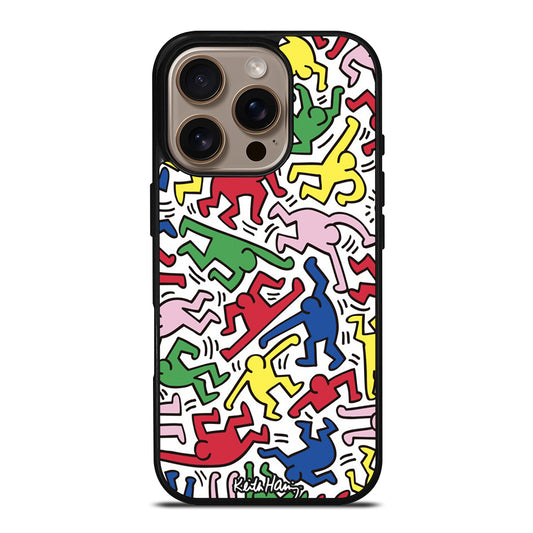 KEITH HARING ART PATTERN iPhone 16 Pro Case Cover