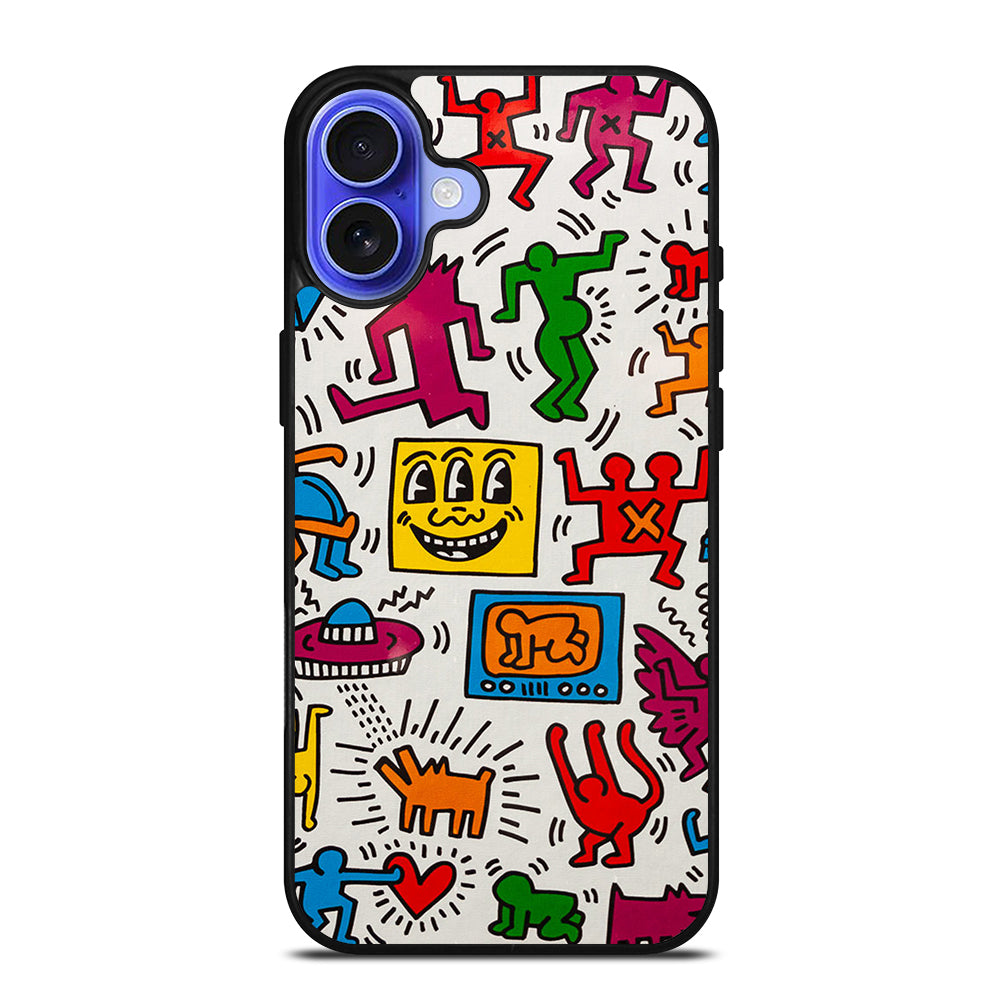 KEITH HARING PATTERN iPhone 16 Case Cover