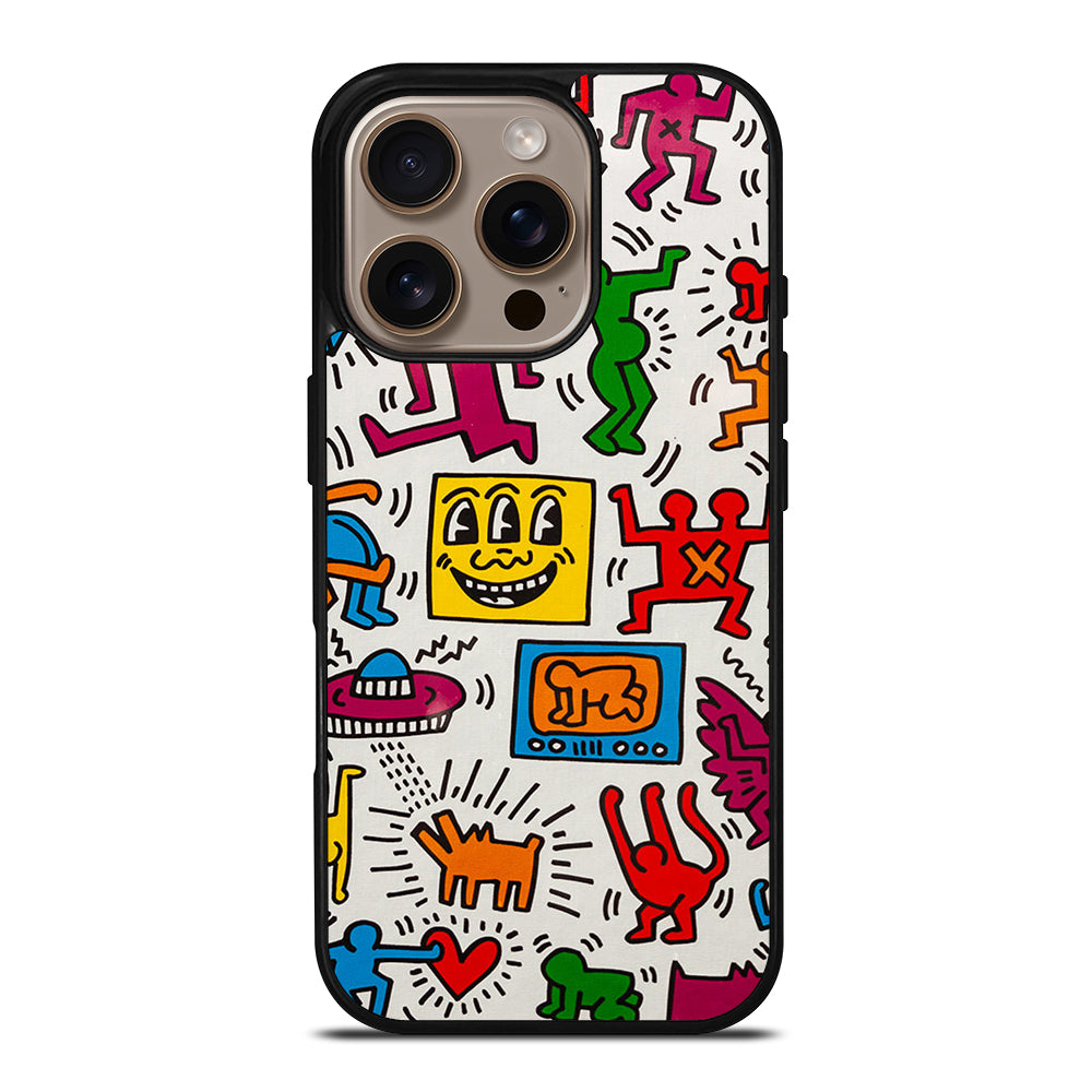 KEITH HARING PATTERN iPhone 16 Pro Case Cover