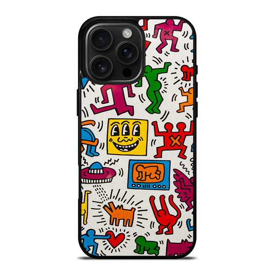 KEITH HARING PATTERN iPhone 16 Pro Max Case Cover