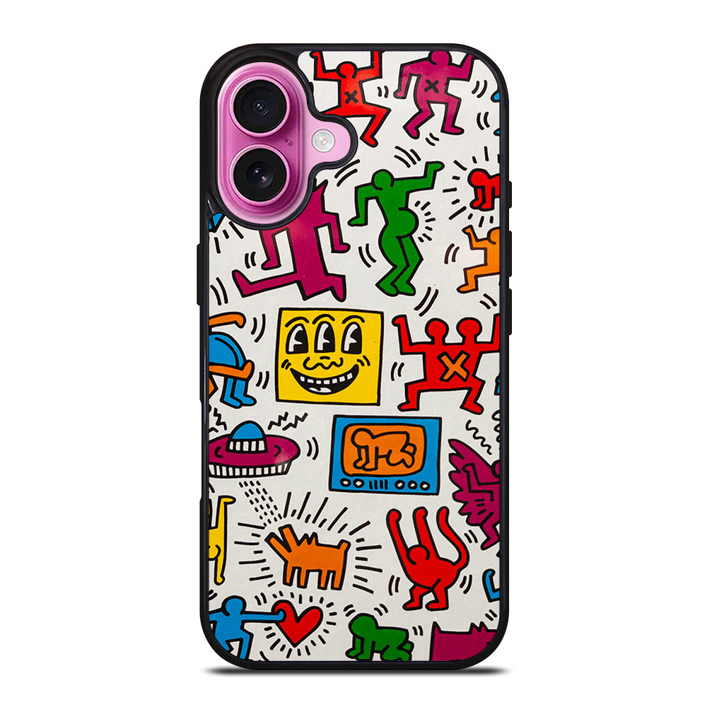 KEITH HARING PATTERN iPhone 16 Plus Case Cover