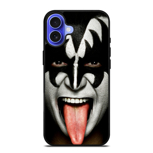 KISS BAND GENE SIMMONS FACE iPhone 16 Case Cover