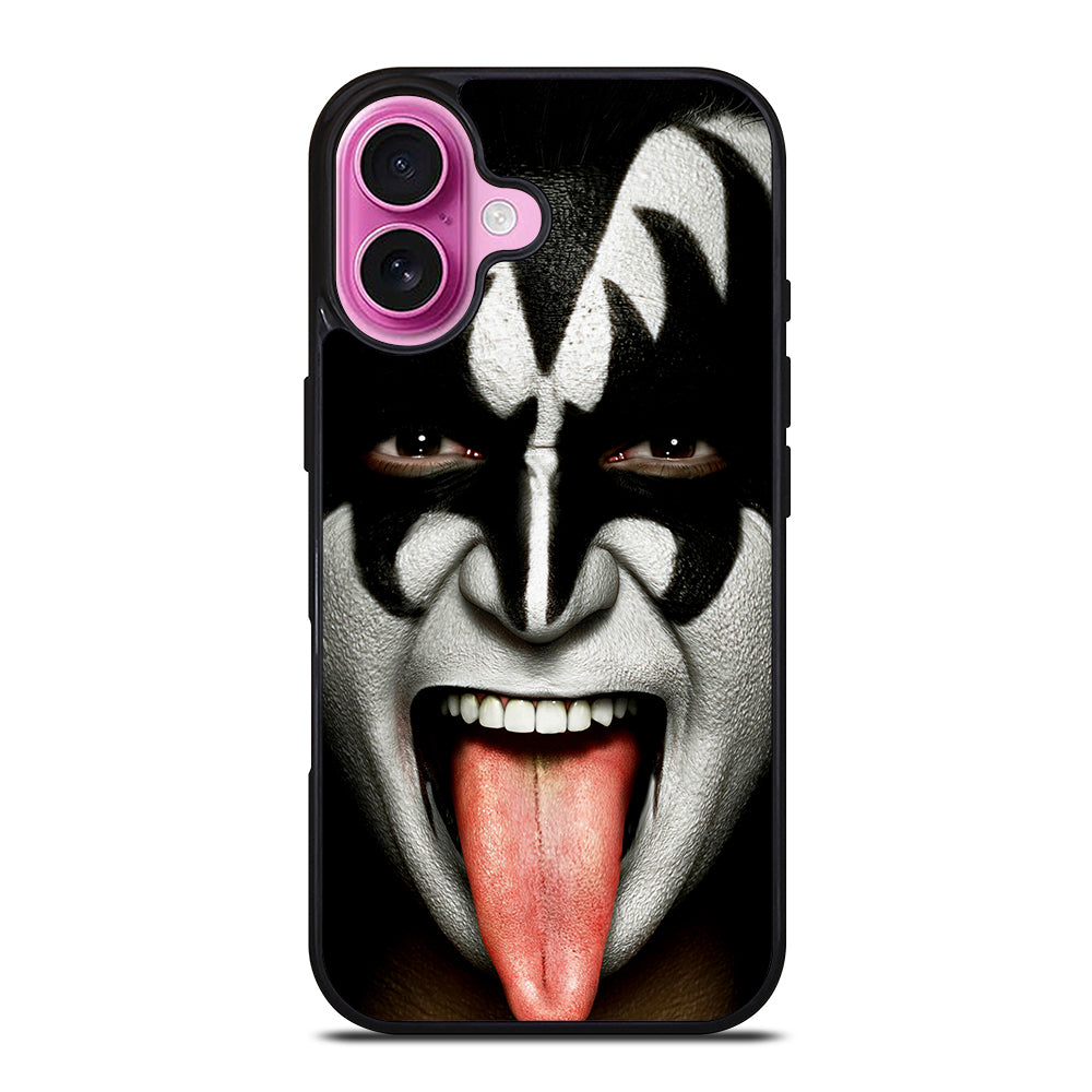 KISS BAND GENE SIMMONS FACE iPhone 16 Plus Case Cover