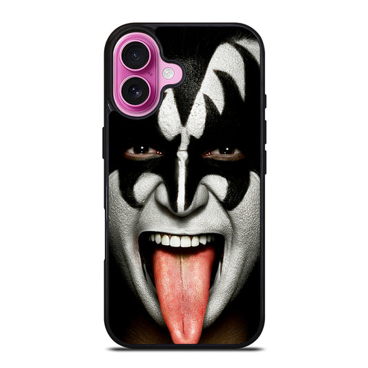 KISS BAND GENE SIMMONS FACE iPhone 16 Plus Case Cover