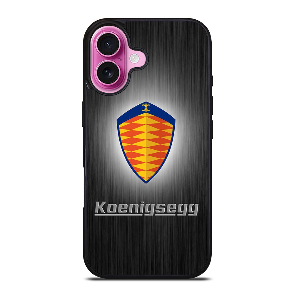KOENIGSEGG METAL LOGO iPhone 16 Plus Case Cover