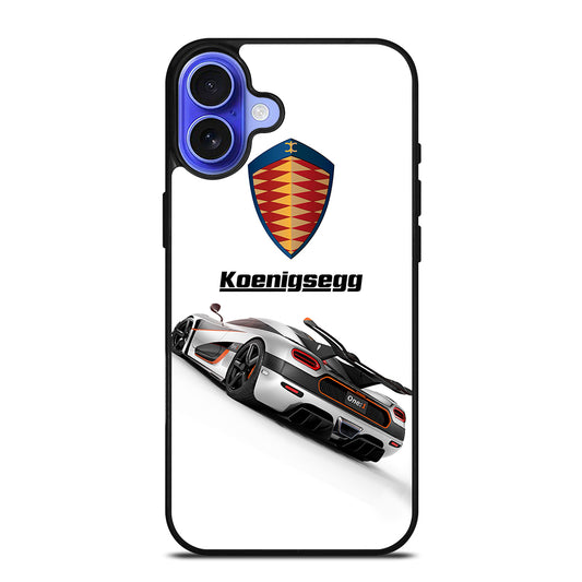 KOENIGSEGG WHITE CAR iPhone 16 Case Cover