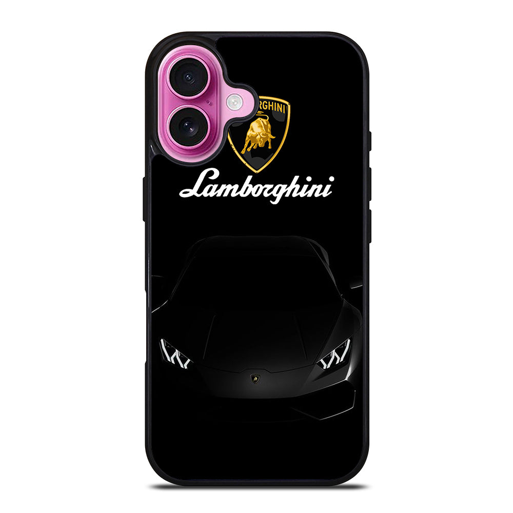LAMBORGHINI BLACK CAR iPhone 16 Plus Case Cover