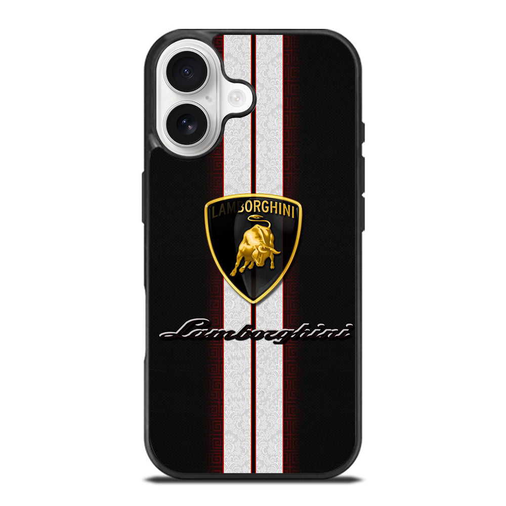 LAMBORGHINI WHITE STRIPE LOGO iPhone 17 Case Cover