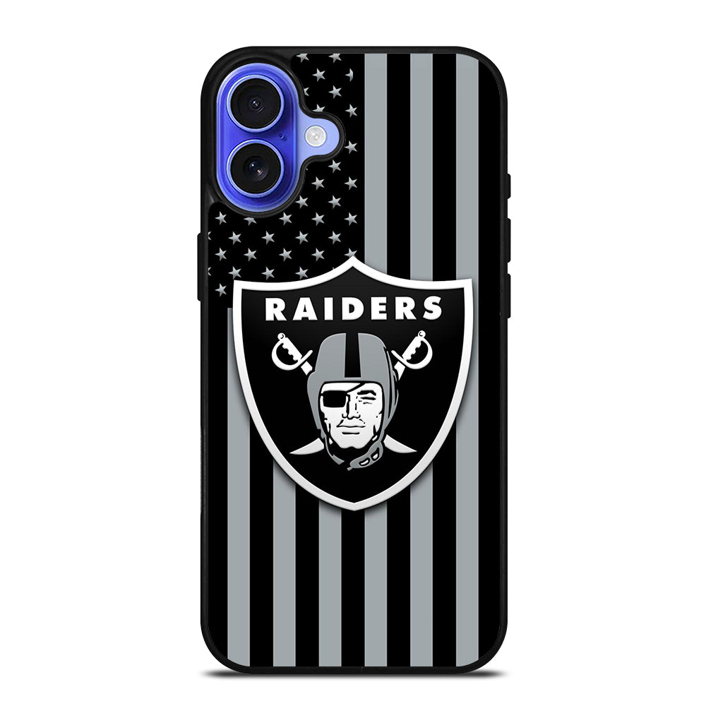 LAS VEGAS RAIDERS AMERICAN FLAG LOGO iPhone 16 Case Cover