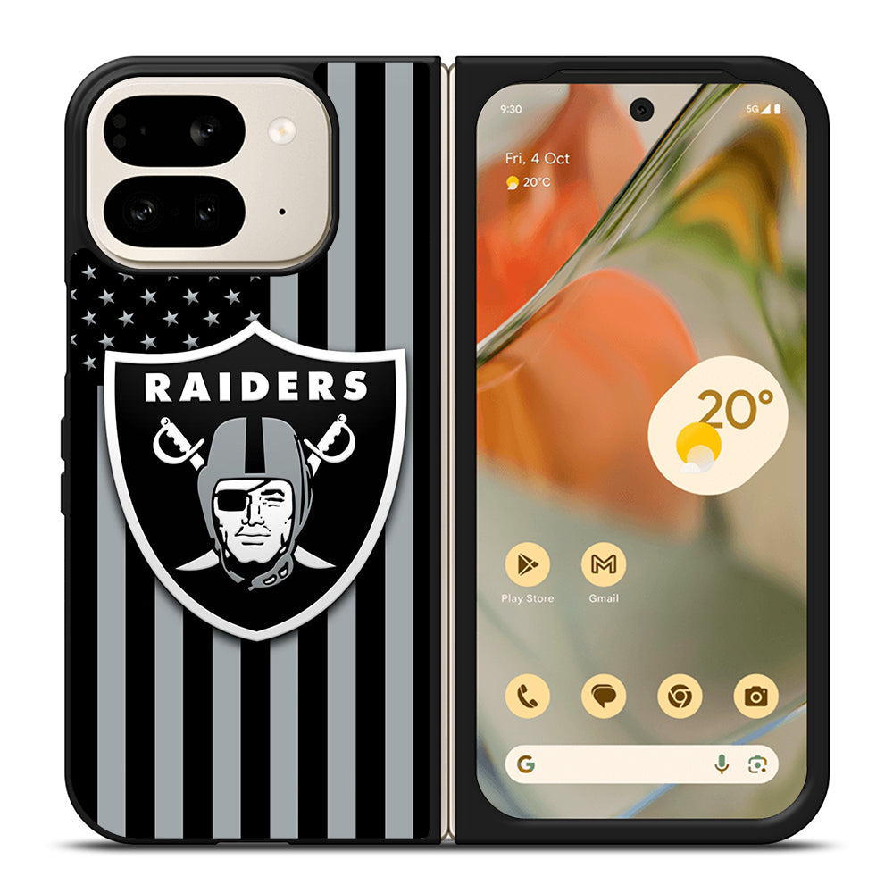 LAS VEGAS RAIDERS AMERICAN FLAG LOGO Google Pixel 9 Pro Fold Case Cover